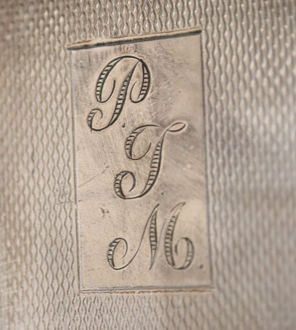 Two silver cigarette boxes, a silver cigarette case and Thai white metal cigarette box, largest 18.7cm.